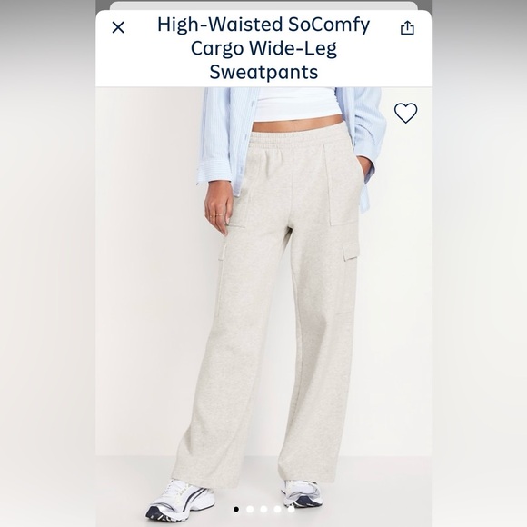 Old Navy Pants - Old Navy Gray Cargo Wide-Leg Sweatpants- Womens Medium tall